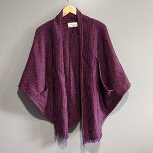 Dolores Unique Designs purple knit handmade shawl cardigan OS